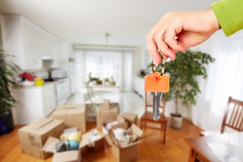 Professional movers handling a flat relocation in Bow